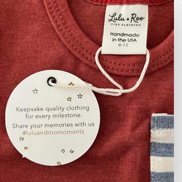 Lulu + Roo NWT Boys Cherry and Midnight Stripe Pocket Tank. 6-12 Months - Picture 2 of 5